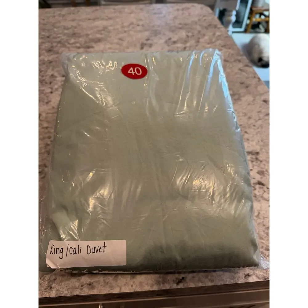 The Company Store Cool Cotton Percale Bed Duvet Cover - Sea Mist, King/Cal King